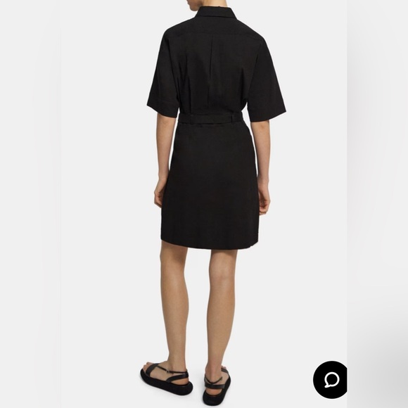 Theory Belted Shirt Dress in Stretch Linen - Picture 2 of 6